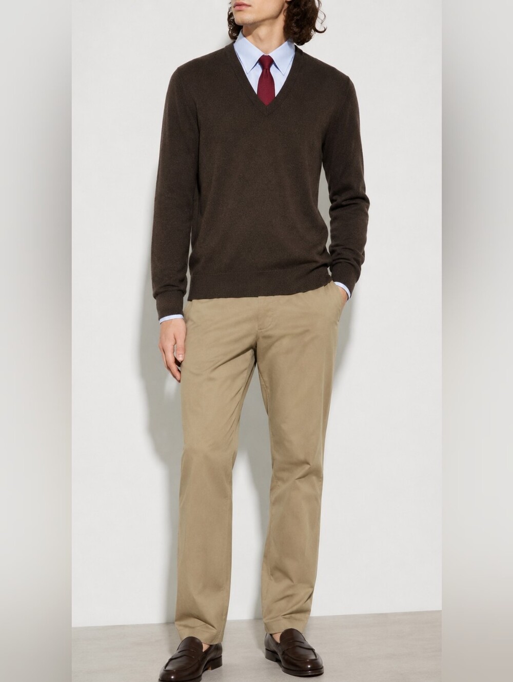 Burberry Brit Cashmere Cotton V-Neck Sweater Size Large